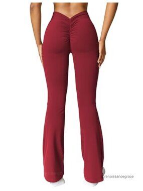YEOREO Scrunch Flare Leggings 31.5" High Waisted Seamless Wide Leg